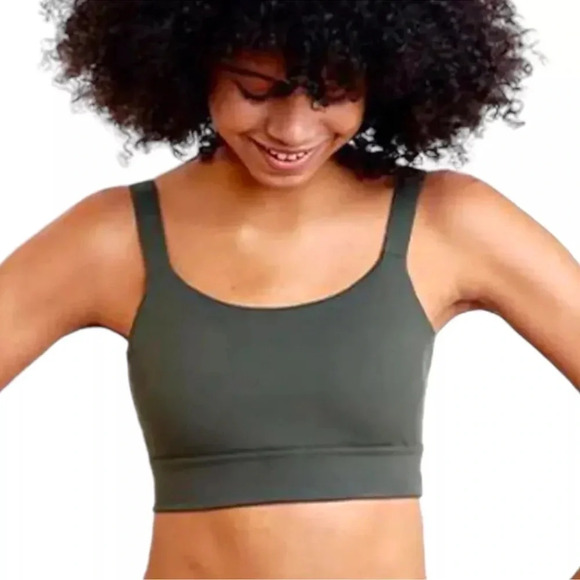 aday Lighten Up Sports Bra & Layered Up Thermal Leggings Set Green XS Activewear - Picture 12 of 15